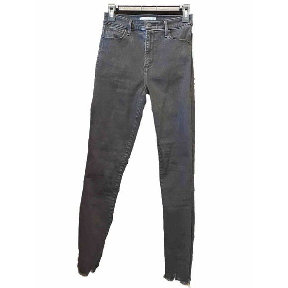 NEW Abercrombie & Fitch Super Skinny Ankle High Rise Jean 27 4L‎ Black Raw Ankle - Picture 4 of 9